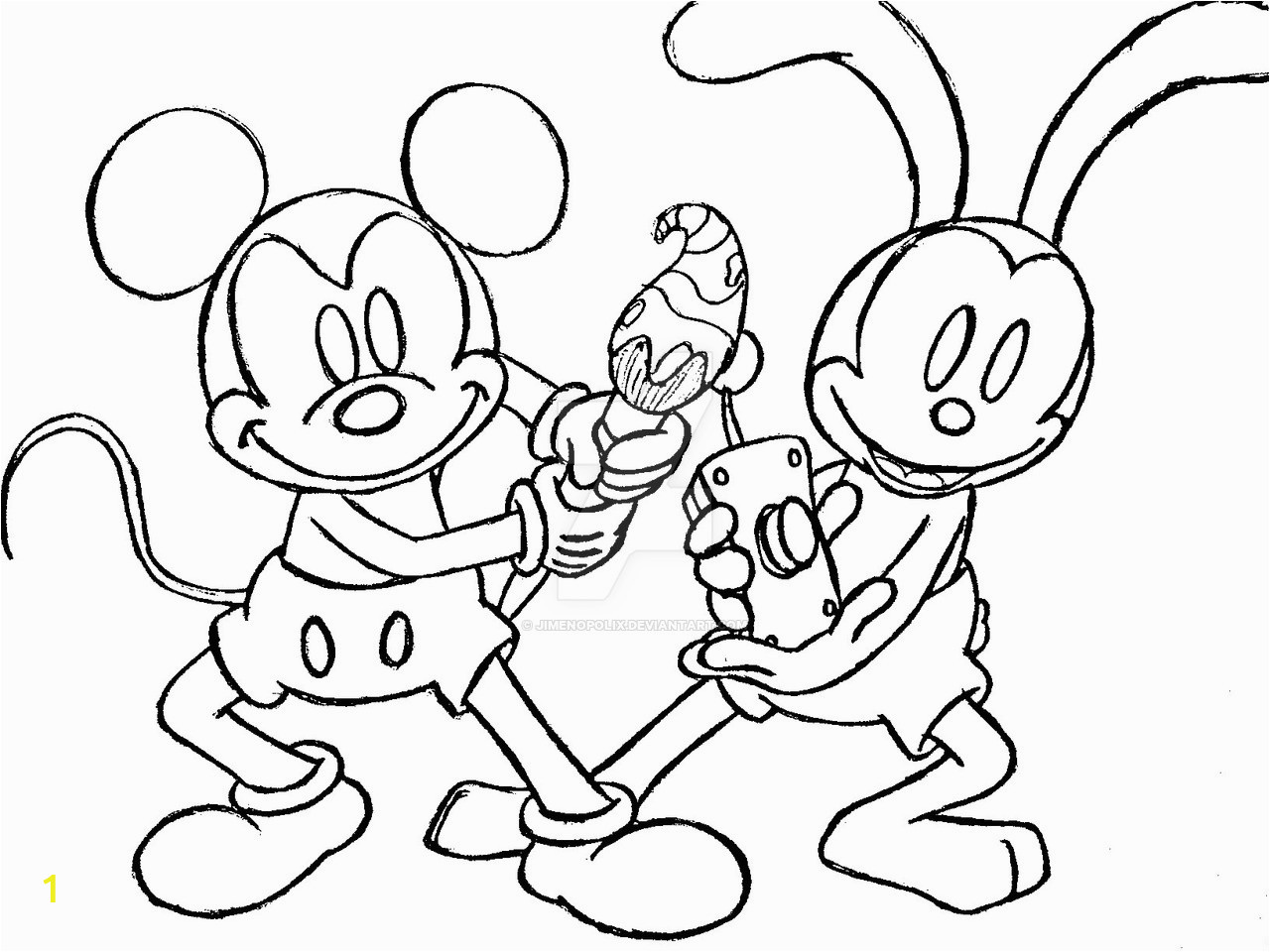 oswald the lucky rabbit coloring pages