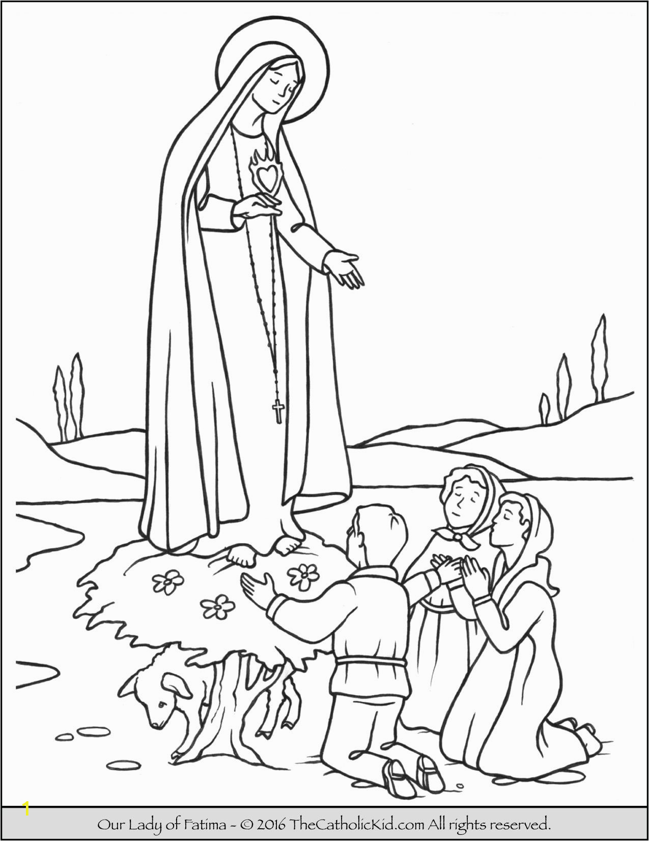 Our Lady Of Fatima Coloring Page Our Lady Of Fatima Coloring Page thecatholickid