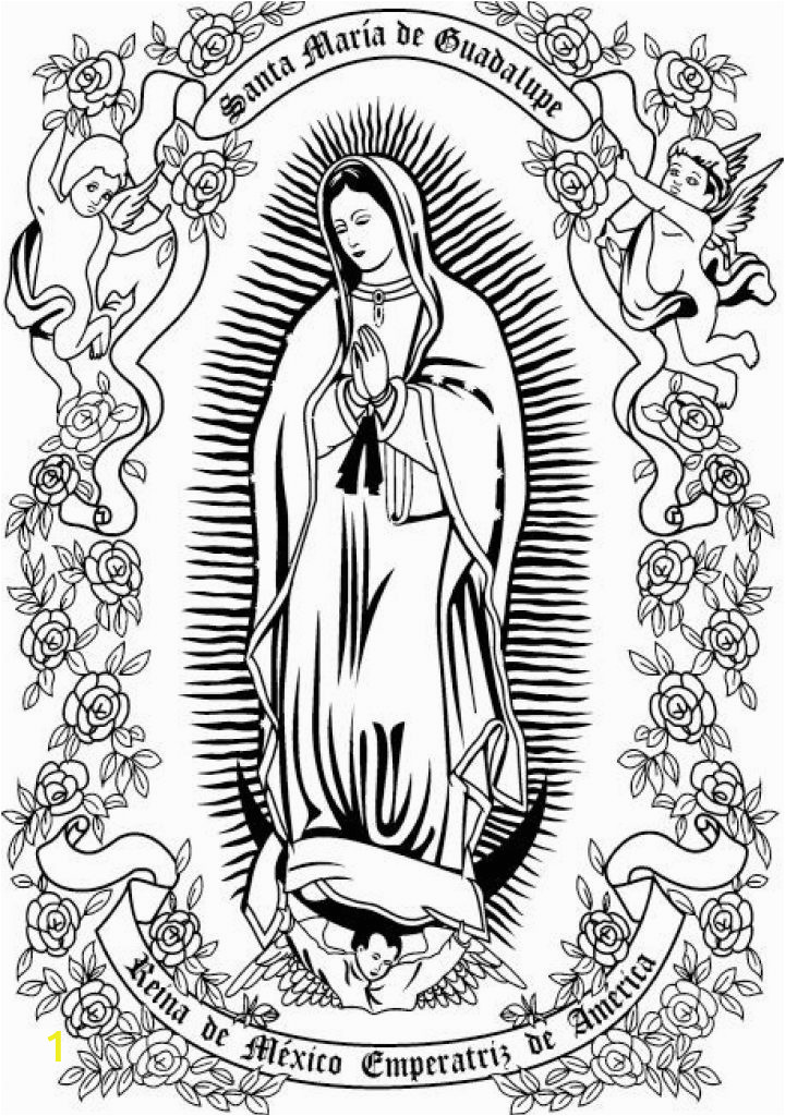 Our Lady Of Guadalupe Coloring Page Our Lady Guadalupe Coloring Page at Getdrawings