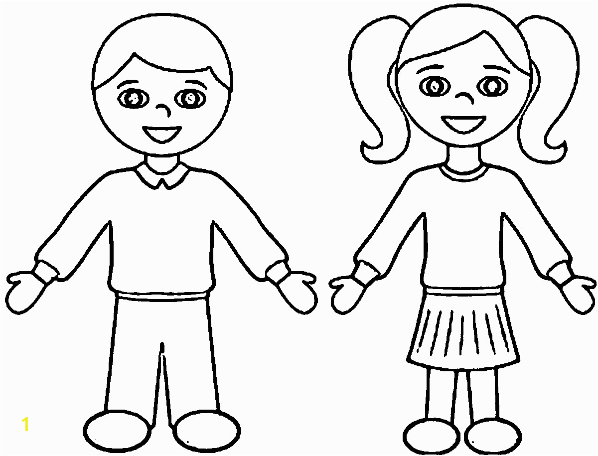 Outline Of A Boy and Girl Coloring Pages Coloring Page Boy and Girl Coloring Home
