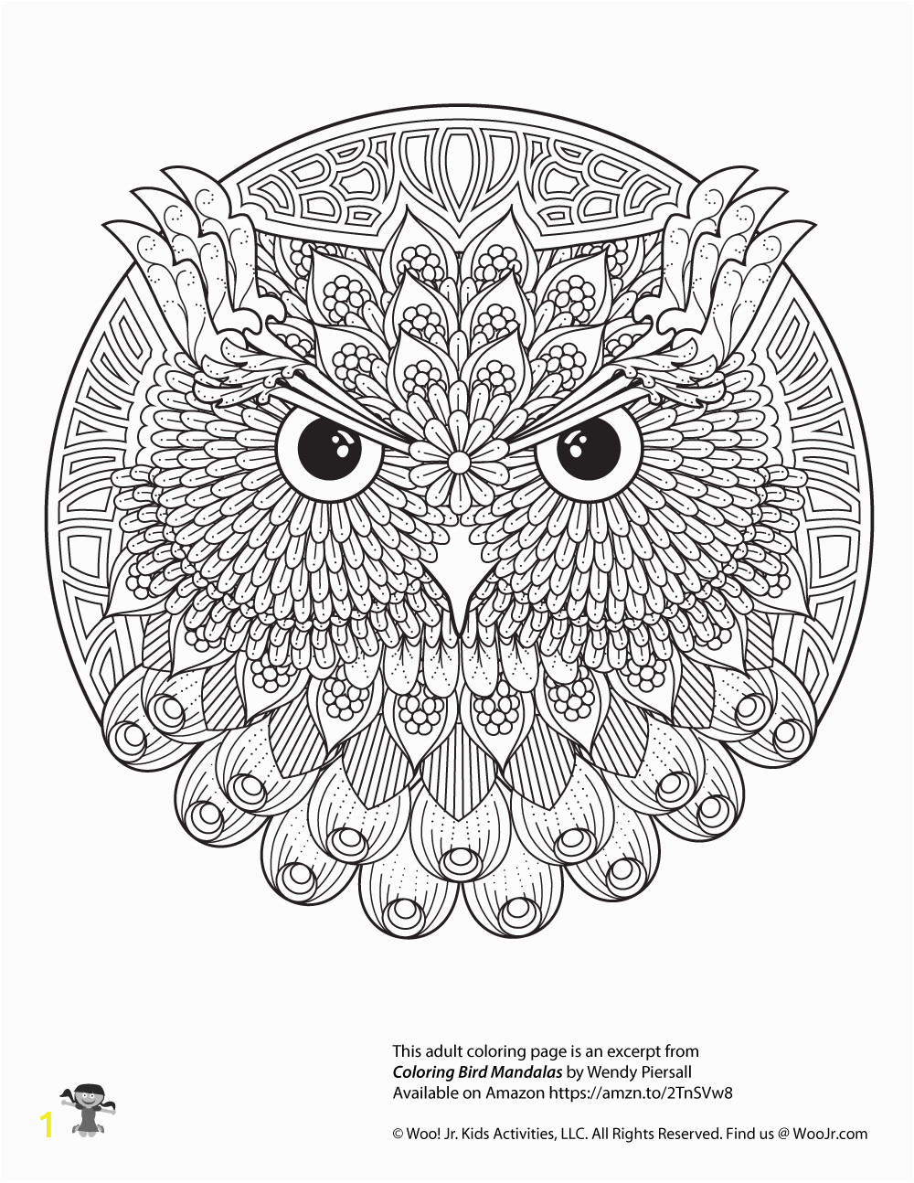 owl adult coloring free