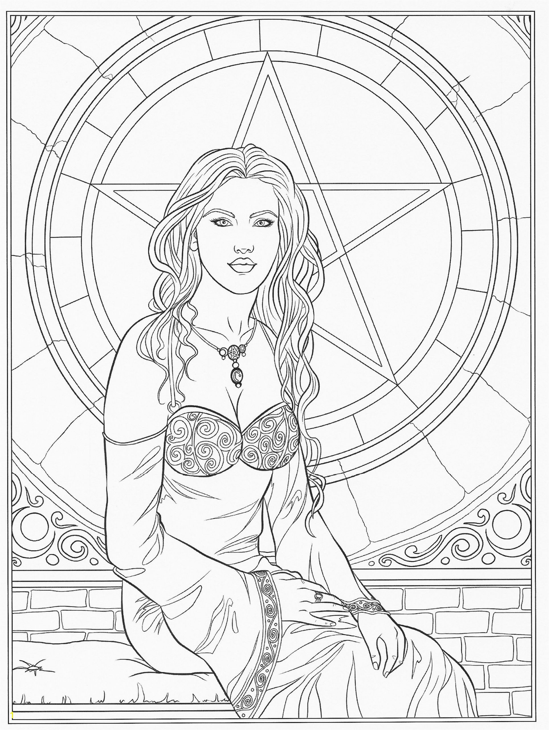 Pagan Witch Coloring Pages for Adults Adult Coloring Goddess Coloring