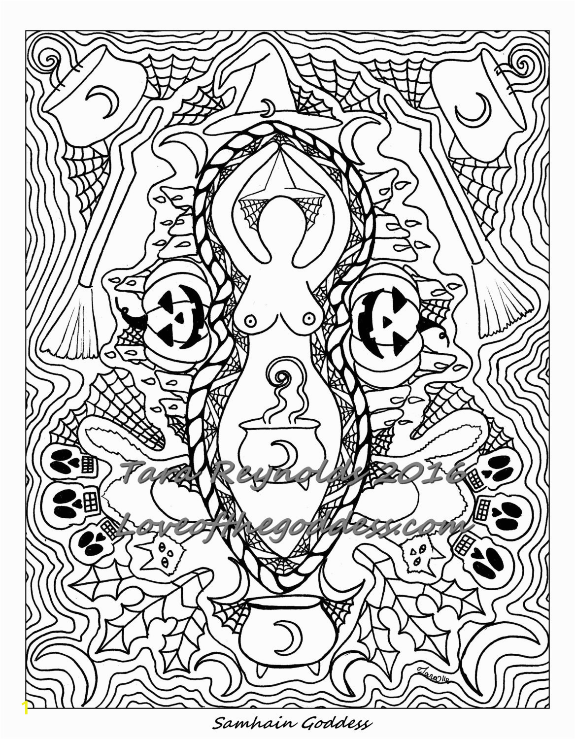 coloring page for adults samhain