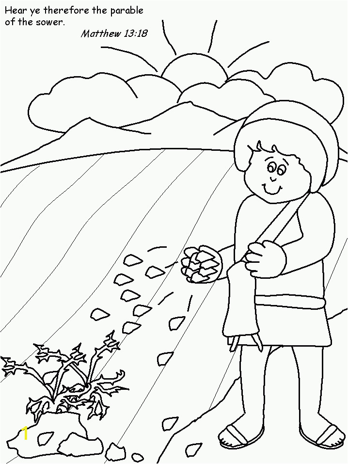 Parable Of the sower Bible Coloring Pages Parable the sower Colouring Sheet