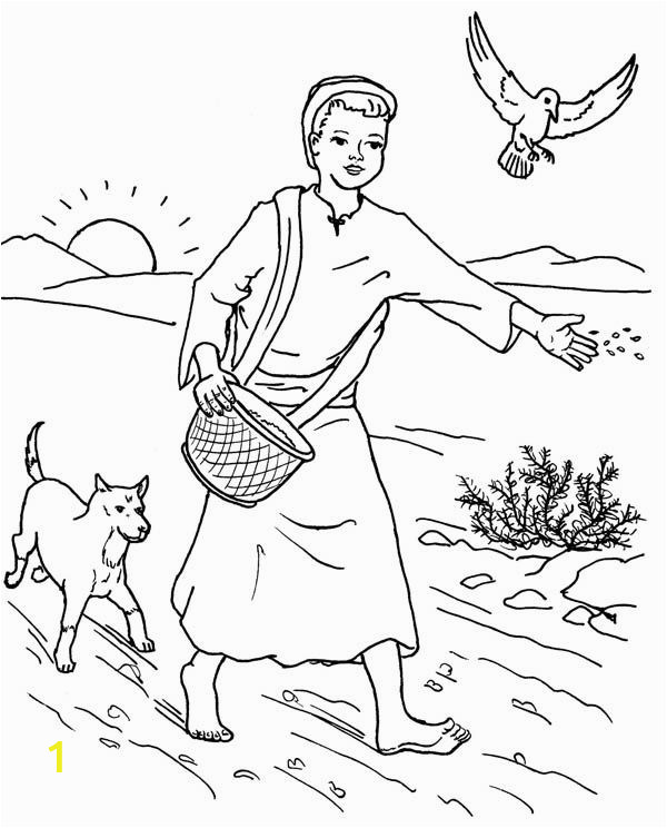 Parable Of the sower Coloring Page Parable Of the sower Farmer Scattered Seed Among Thorns