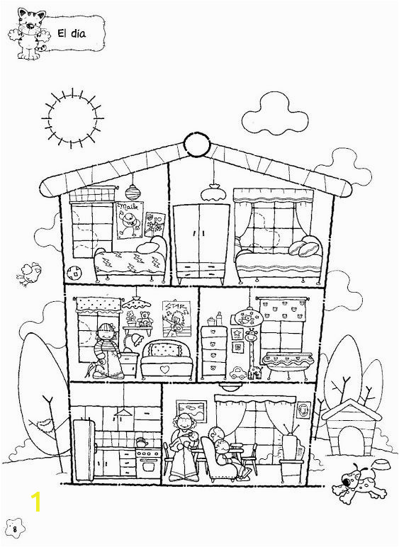 Parts Of the House Coloring Pages House Colouring Page