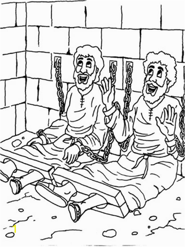 paul and silas in jail free coloring page