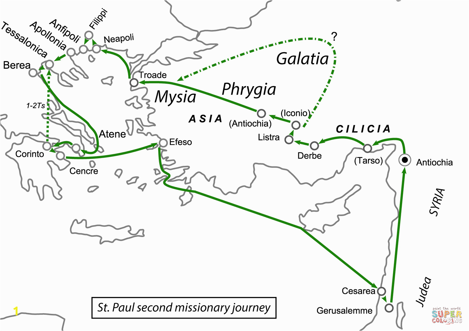 Paul S Second Missionary Journey Coloring Page St Paul S Second Missionary Journey Coloring Page