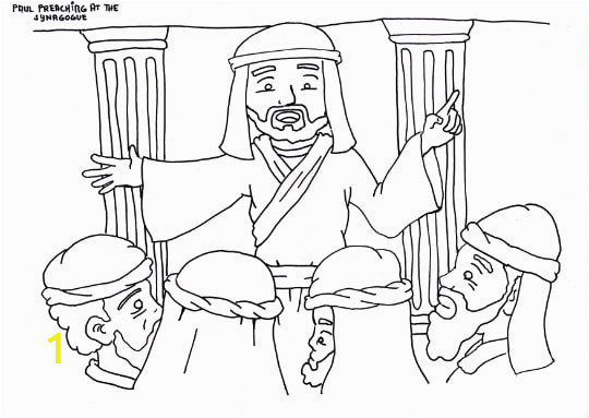 paul preaching in the synagogue coloring page