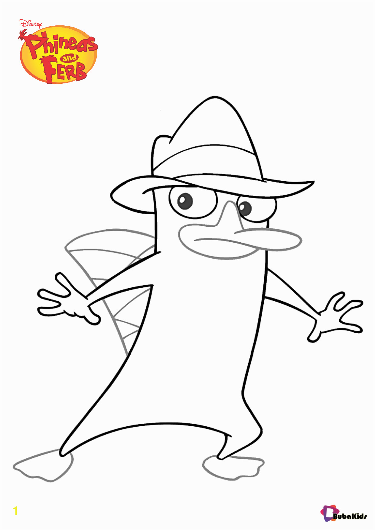 perry the platypus coloring page phineas and ferb