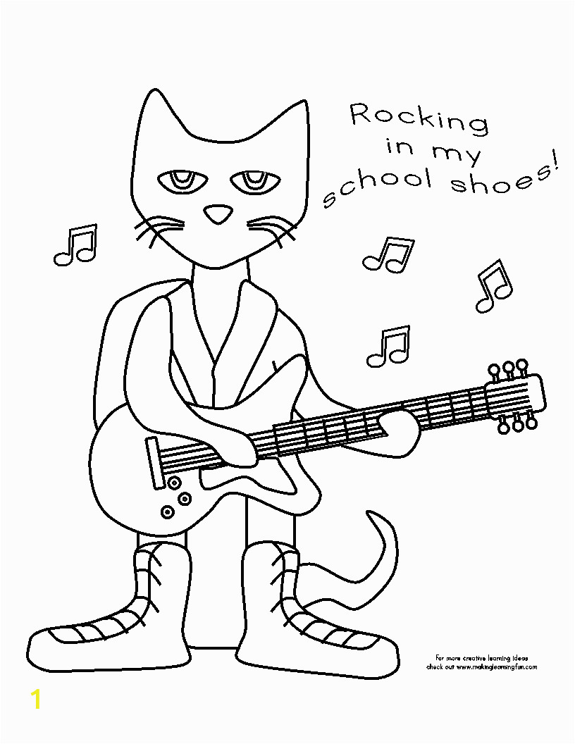 Pete the Cat and His Four Groovy buttons Coloring Page Pet the Cat and His Four Groovy buttons Coloring Page