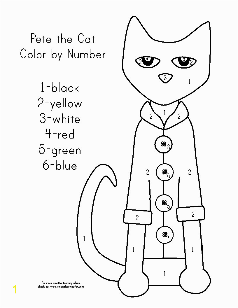 pete the cat coloring page
