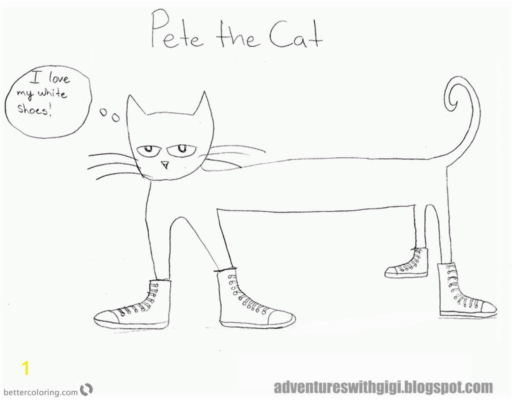 pete the cat coloring pages white shoes fan art