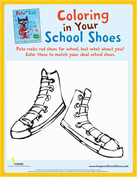 pete the cat rocking in my school shoes coloring