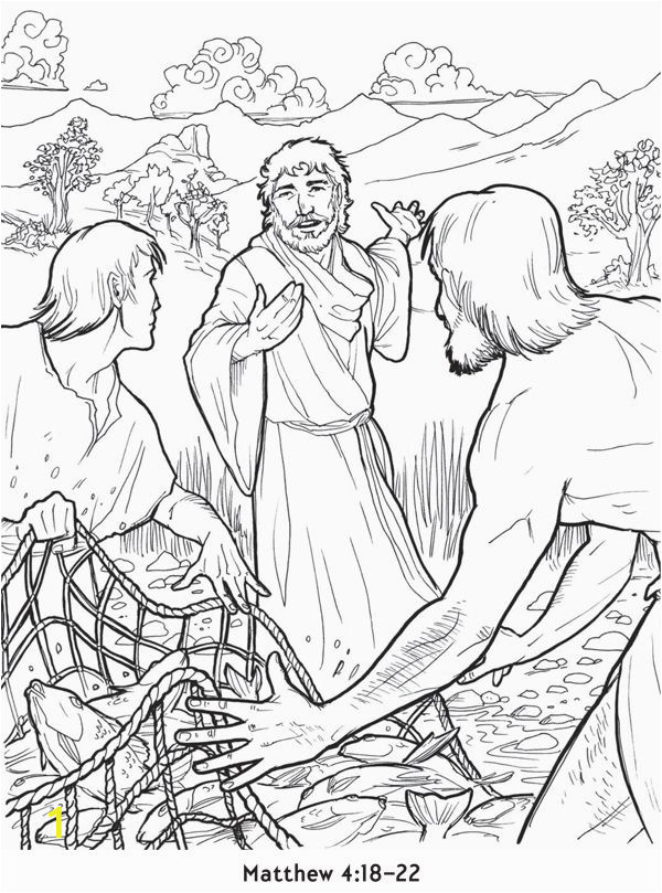 peter and andrew meet jesus coloring page