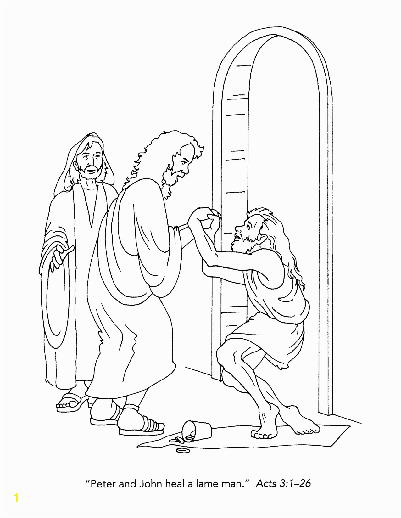 Peter and John Heal A Lame Man Coloring Page Coloring Pages Peter and John Heal A Lame Man