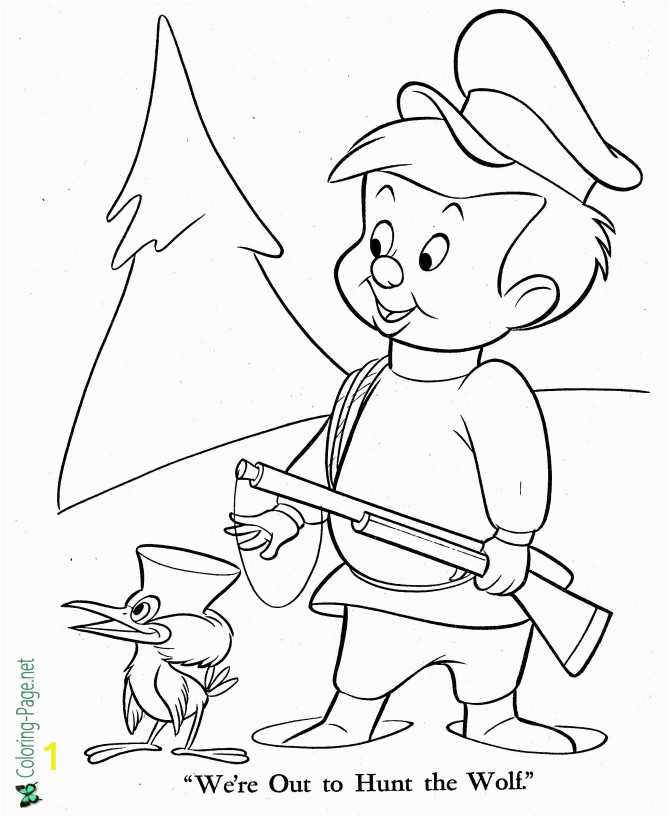 Peter and the Wolf Coloring Pages Peter and the Wolf Coloring Page Hunt the Wolf