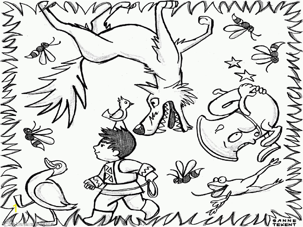 peter and the wolf coloring pages