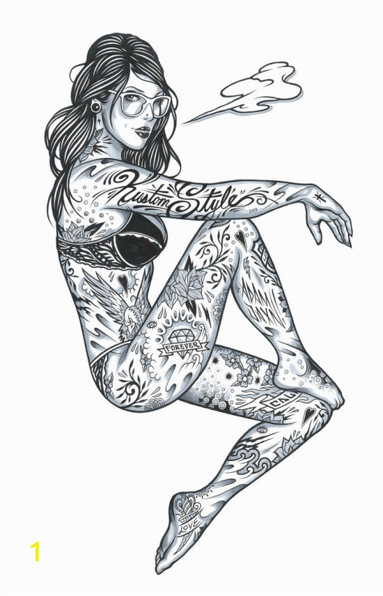 pin up girl coloring pages