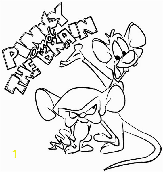 seven funny pinky and the brain coloring pages