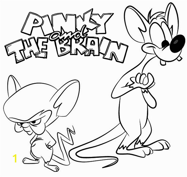 seven funny pinky and the brain coloring pages