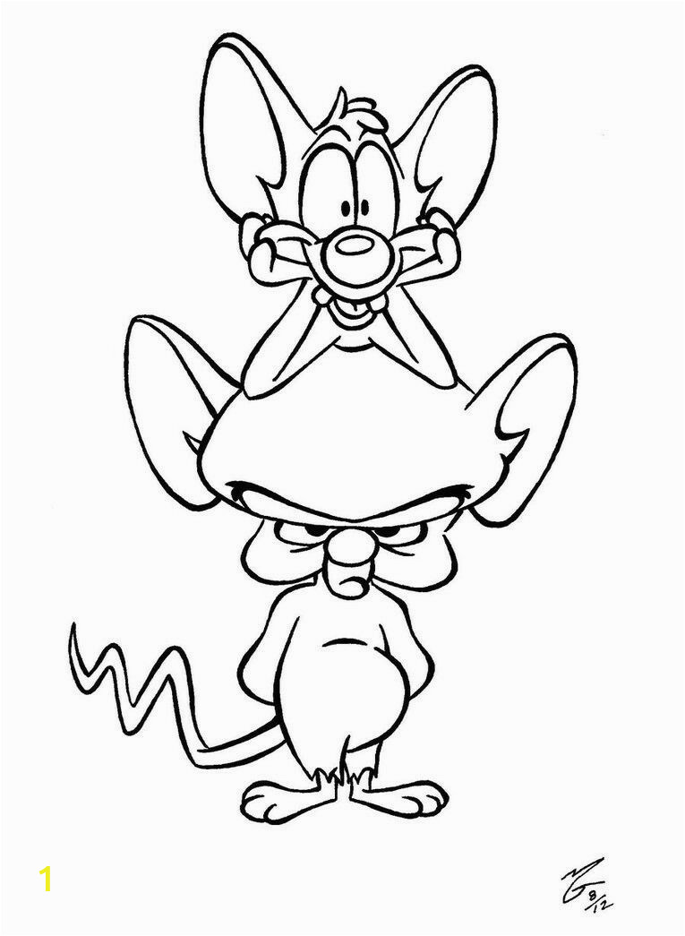 pinky and the brain posing colouring page