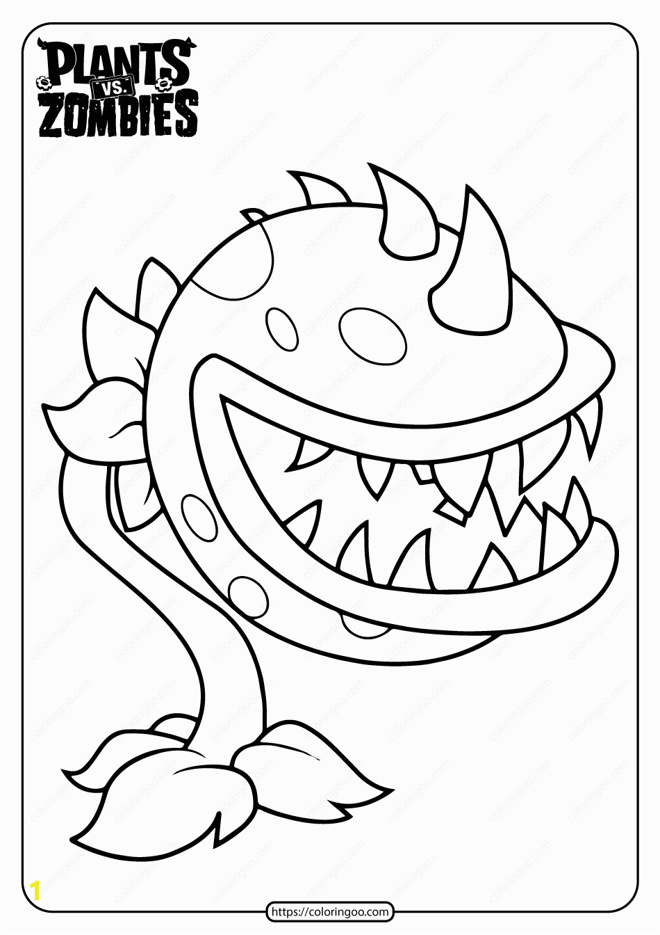 plants vs zombies chomper pdf coloring page