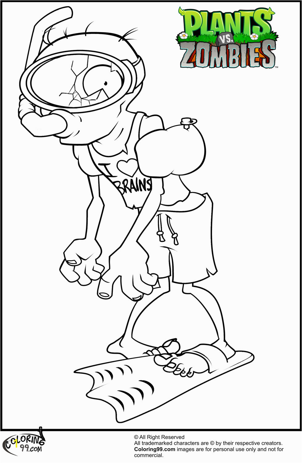 plants vs zombies coloring pages