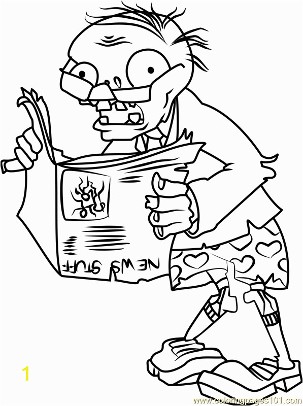 newspaper zombie coloring page