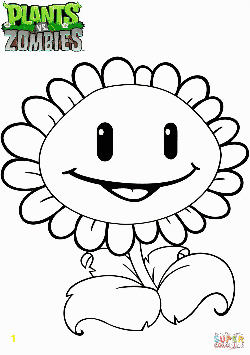 Plants Vs Zombies Sunflower Coloring Pages Plants Vs Zombies Sunflower Coloring Page