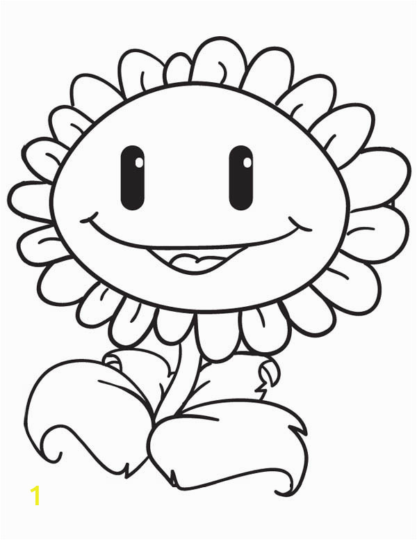 sunflower sweet smile in plant vs zombie coloring page