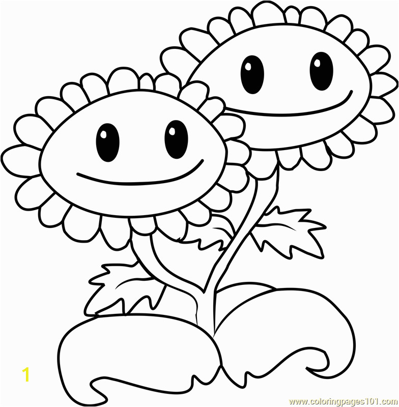 twin sunflower coloring page