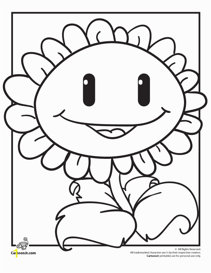 zombie sunflower coloring