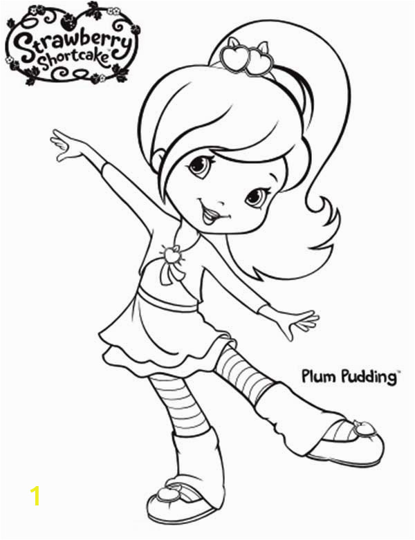 strawberry shortcake friend plum pudding coloring page