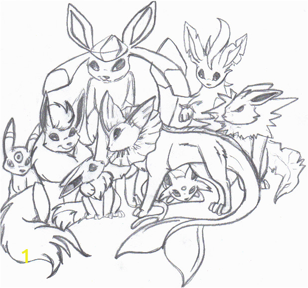 coloring pages eevee evolutions to her sketch templates