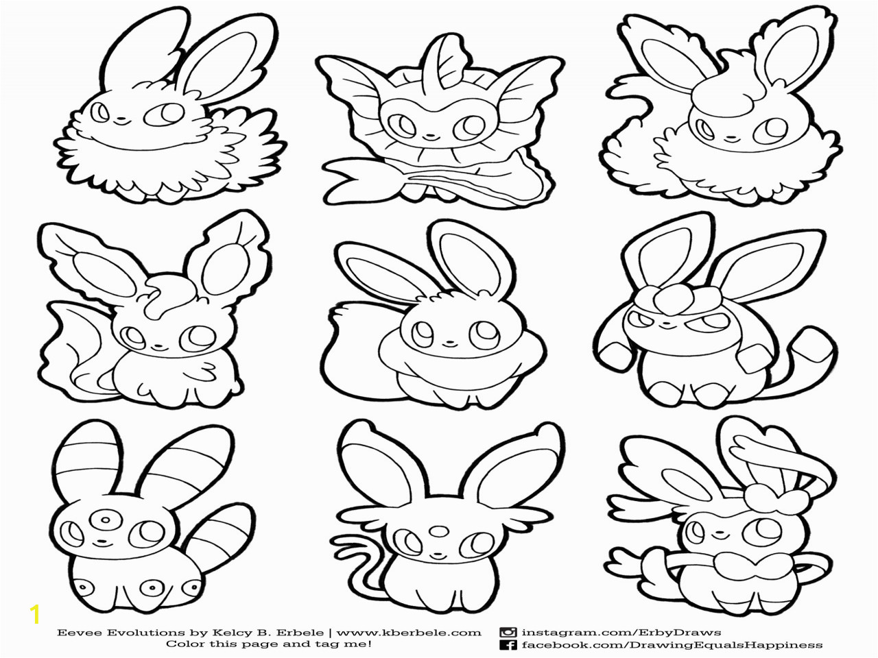 eeveelutions coloring pages