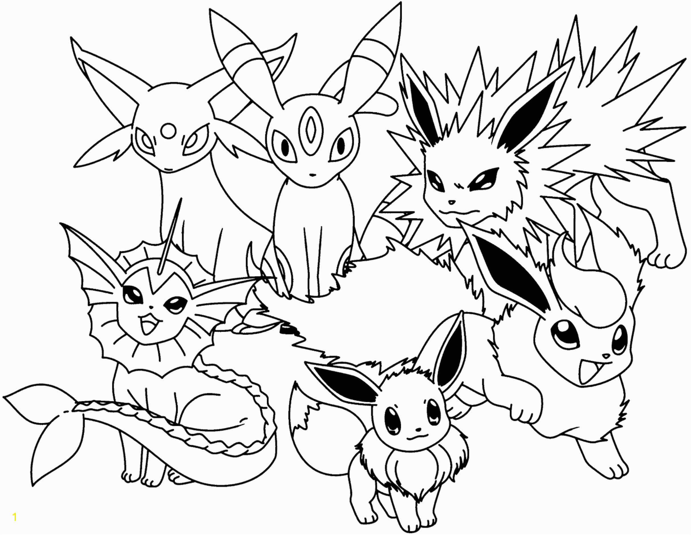 Pokemon Coloring Pages Eevee Evolutions together Pokemon Coloring Pages Eevee Evolutions to Her In 2020