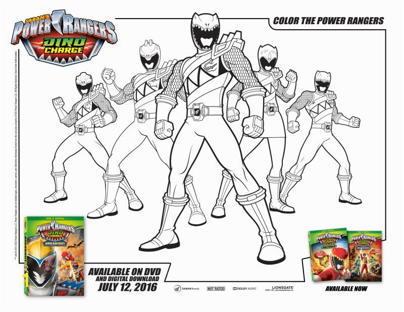 power rangers dino charge coloring page