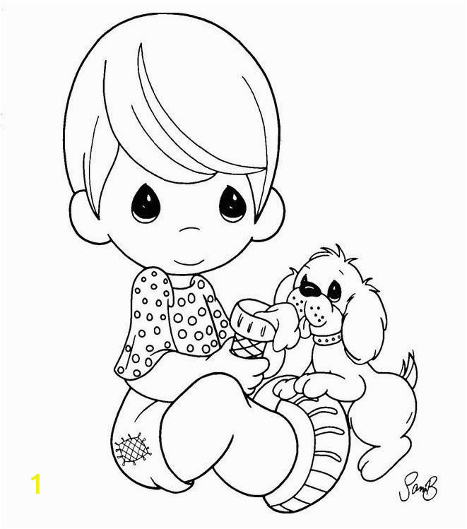 Precious Moments Baby Boy Coloring Pages Precious Moments Baby Boy & Puppy