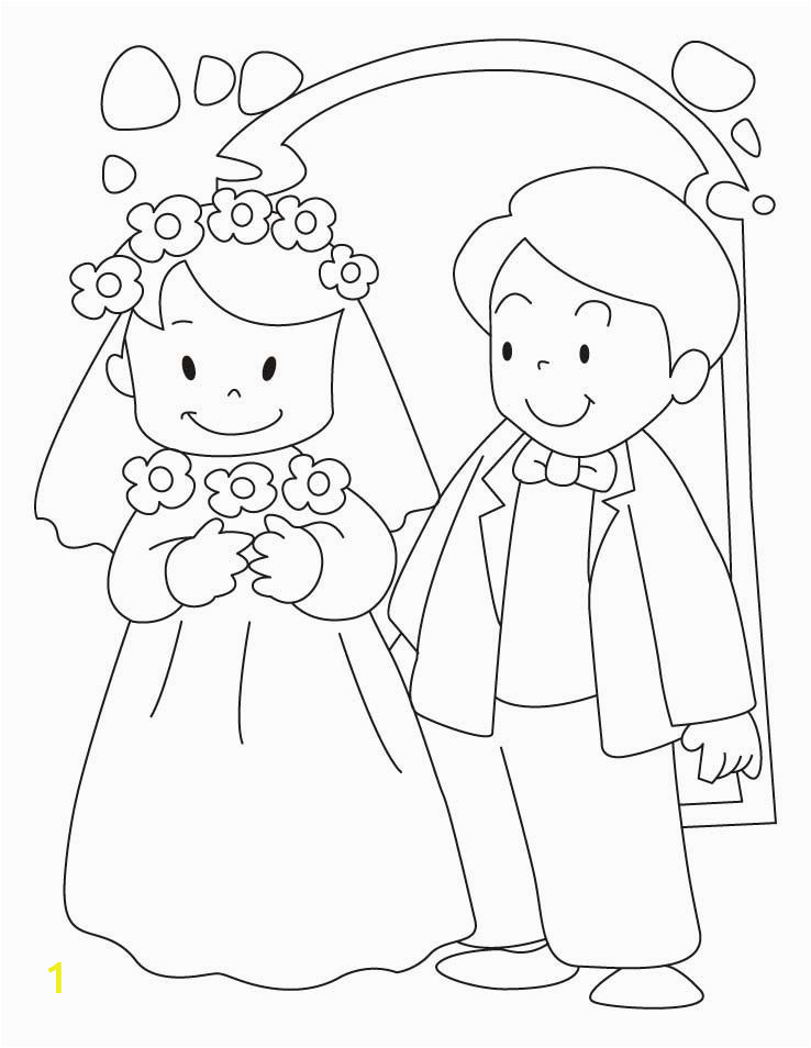 bride and groom coloring pages