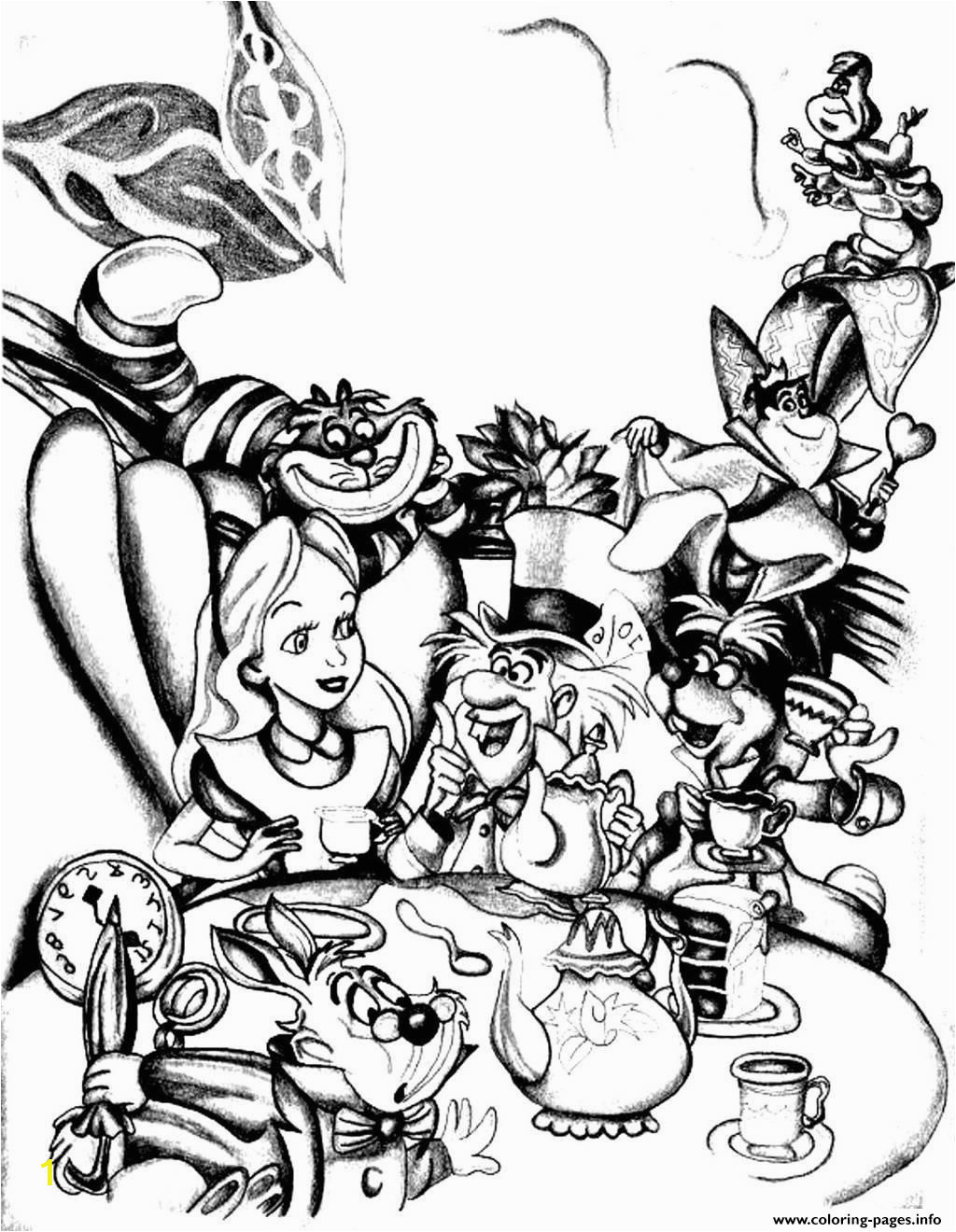 adult disney drawing alice in wonderland printable coloring pages book 3825