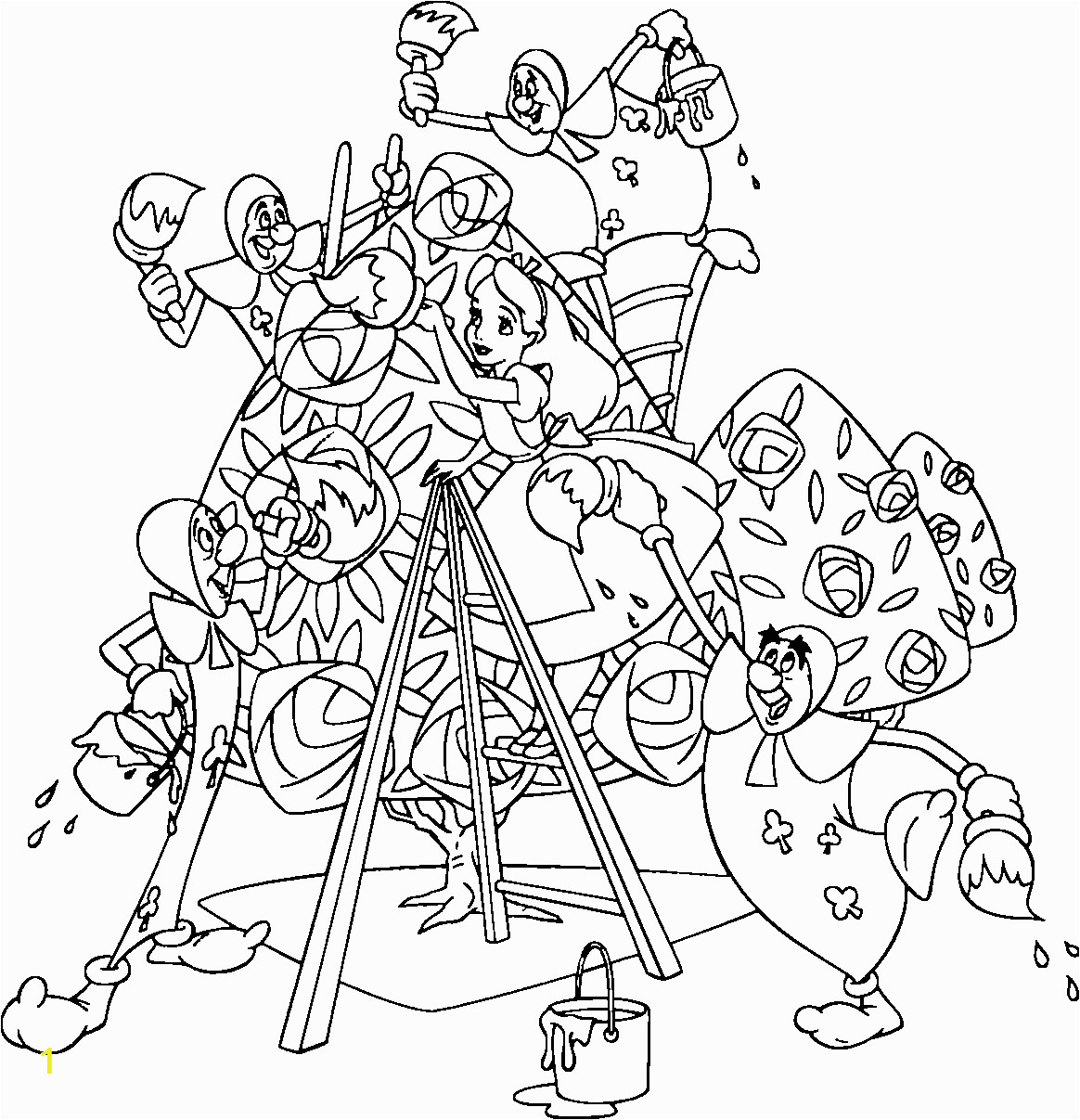 alice in wonderland coloring pages