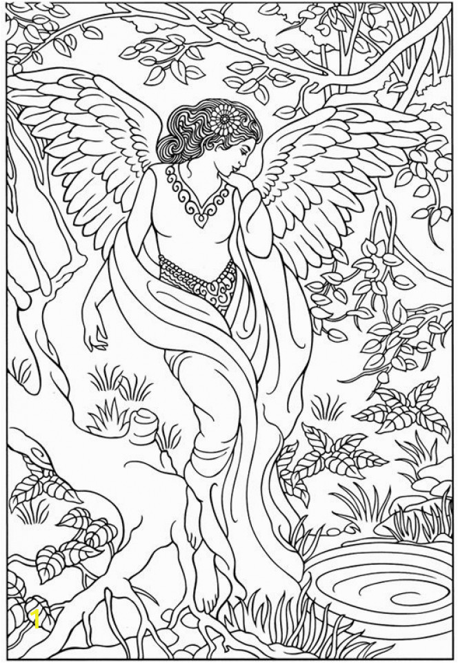 Printable Angel Coloring Pages for Adults Get This Angel Fantasy Coloring Pages for Adults Vb67nm