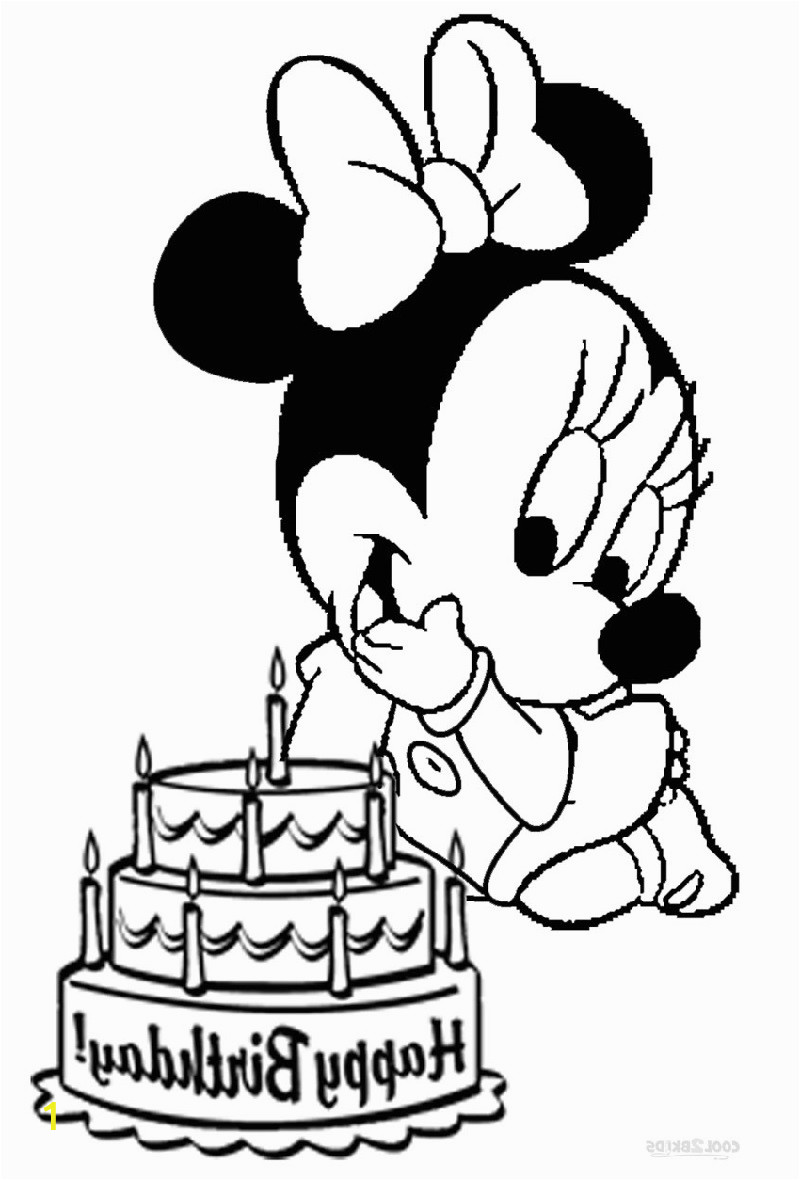 baby minnie mouse coloring pages cute style