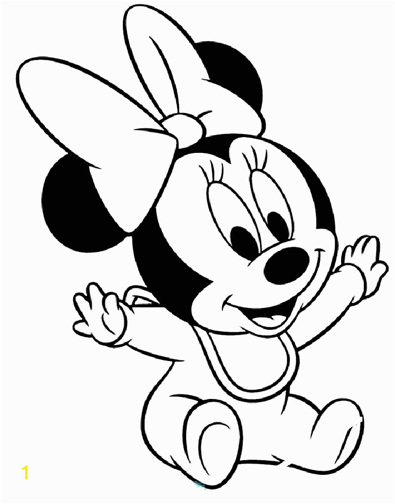 baby minnie mouse coloring pages cute style