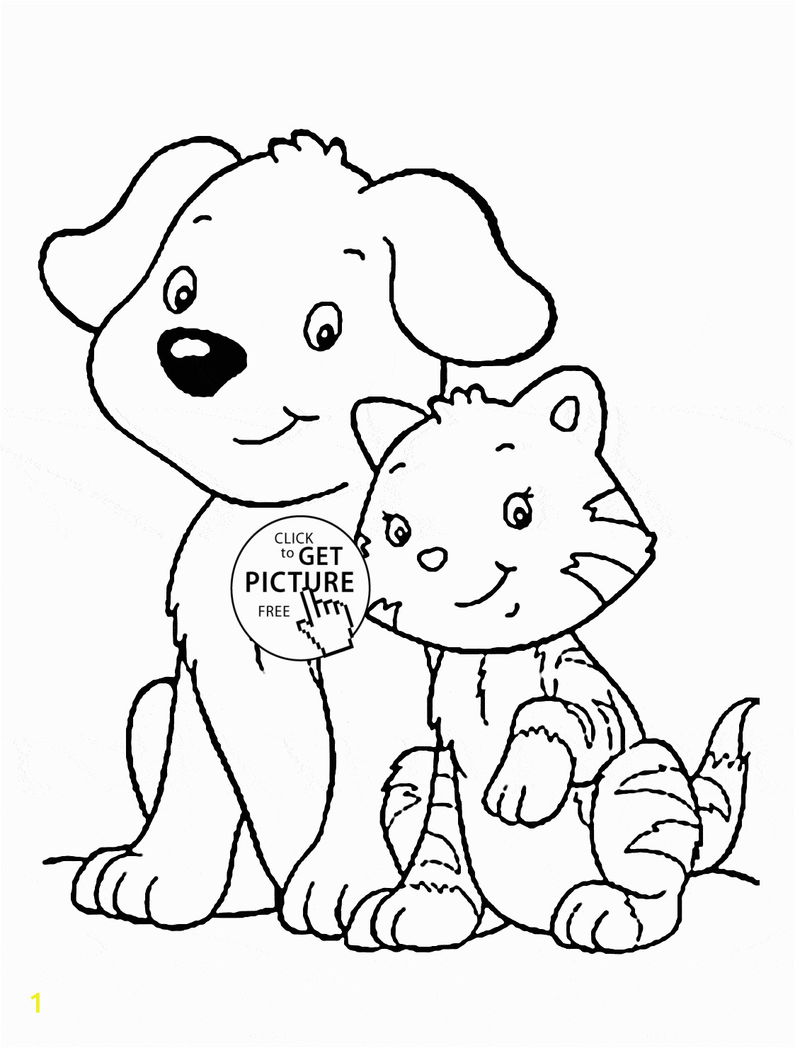 Printable Coloring Pages Dogs and Cats Cat and Dog Coloring Page for Kids Animal Coloring Pages