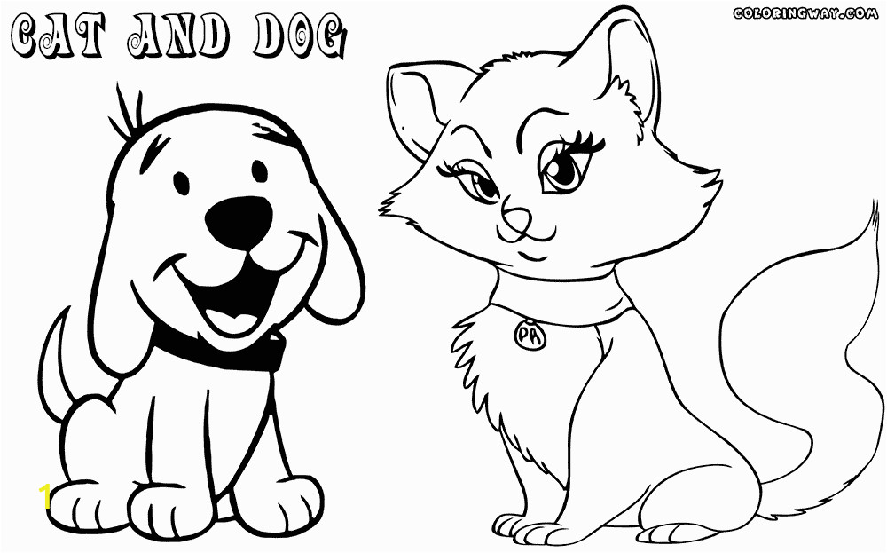 cat and dog coloring pages