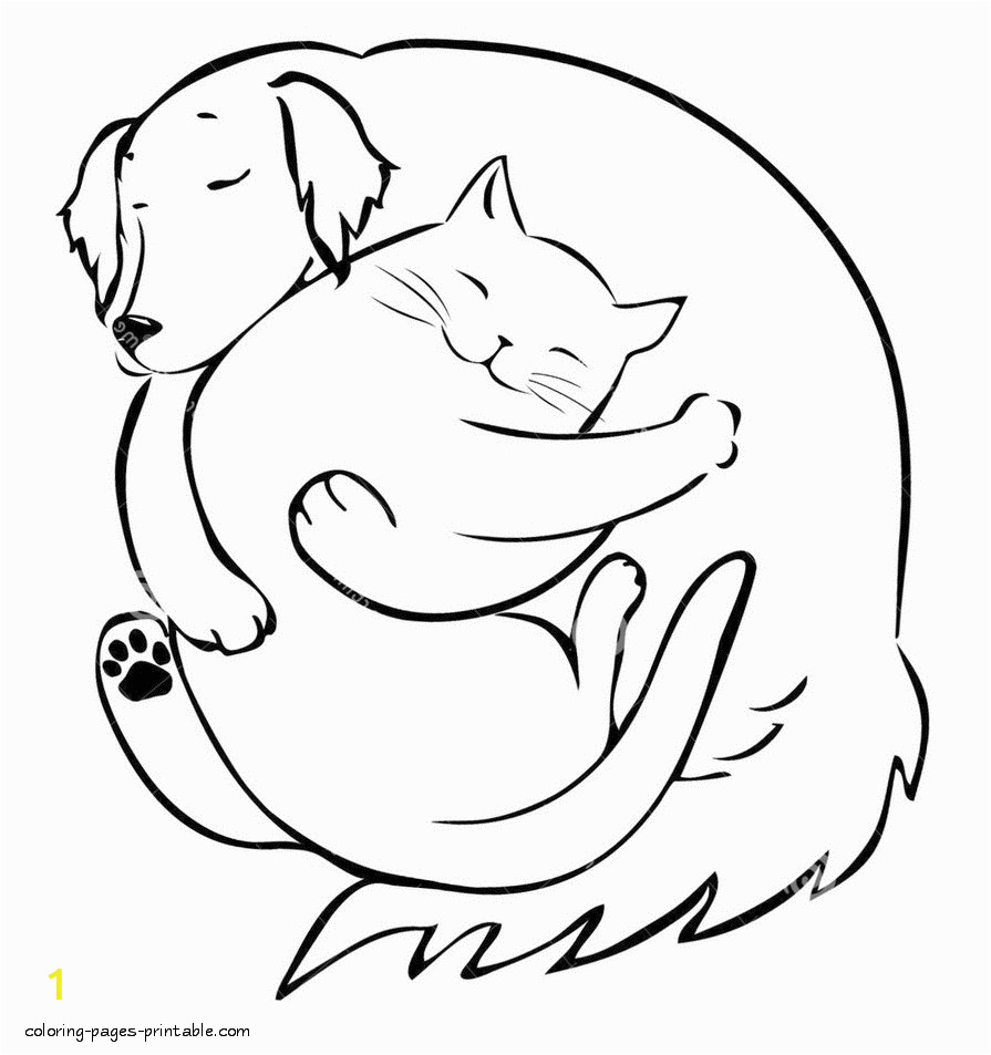 dog and cat coloring pages 3