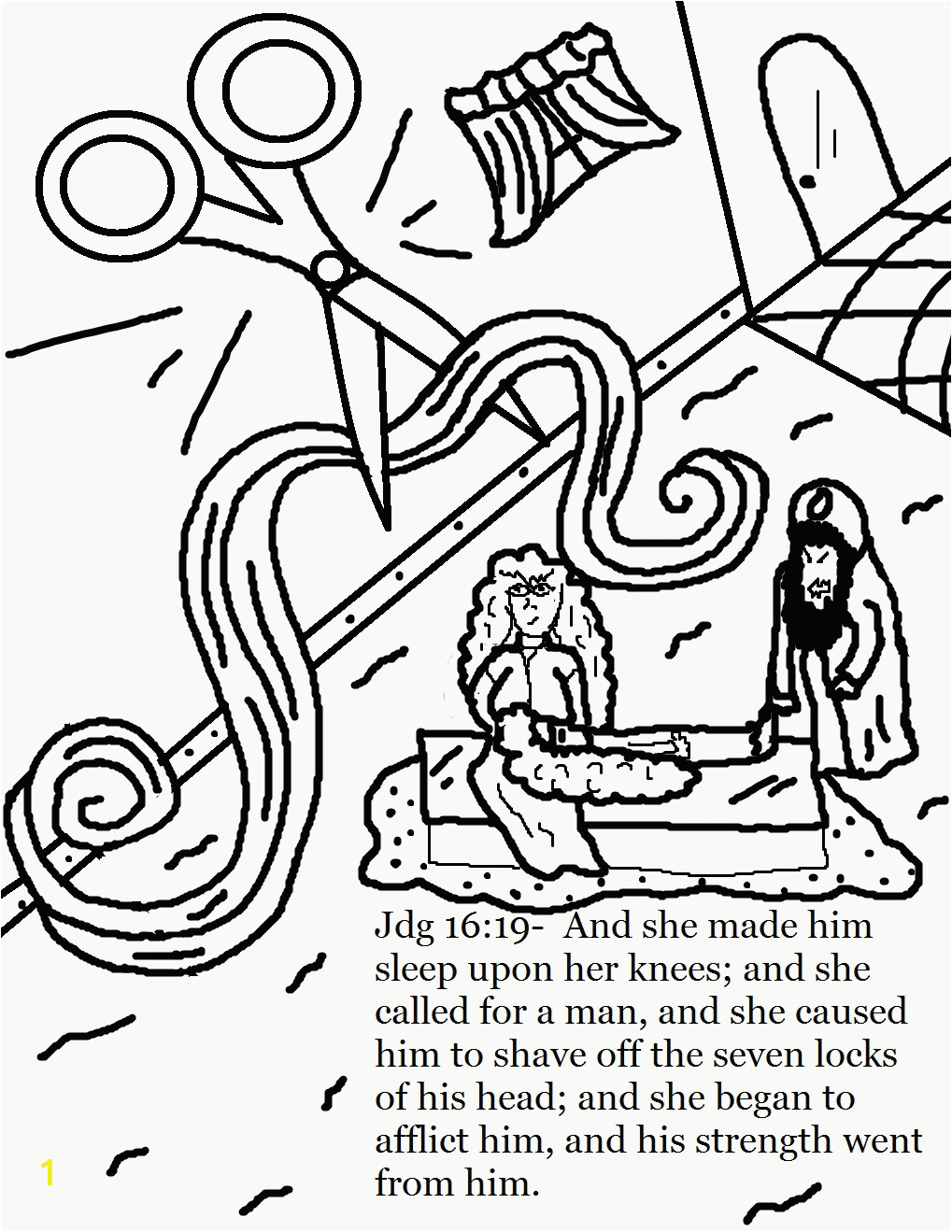 samson and delilah coloring pages