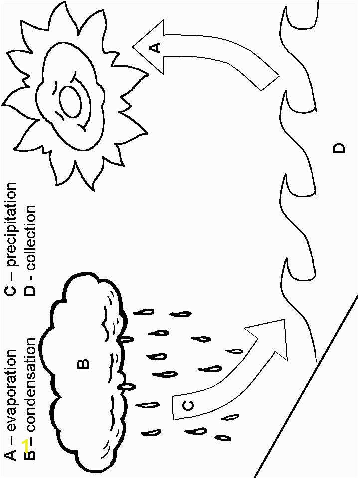 water cycle for kids coloring page